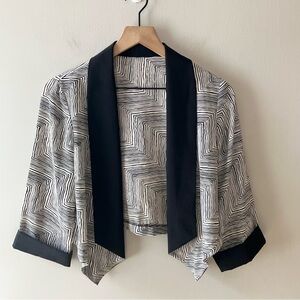 VINTAGE Geometric Pattern Lightweight Cropped Jacket